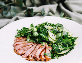 Mixed salad with smoked duck breast