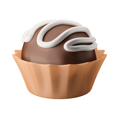 traditional sweet bakery truffle cake round ball western food dessert 3d rendering icon illustration isolated
