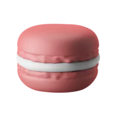 Photo sur Aluminium Macarons traditional macaron sandwich cookie western food dessert snack 3d render icon illustration isolated in white background