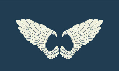 Vector logo icon white angel wings