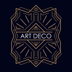 Art deco logo. Vintage label design. Retro badges. Vector image.