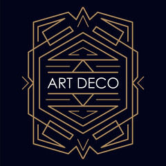 Art deco logo. Vintage label design. Retro badges. Vector image.