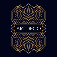 Art deco logo. Vintage label design. Retro badges. Vector image.