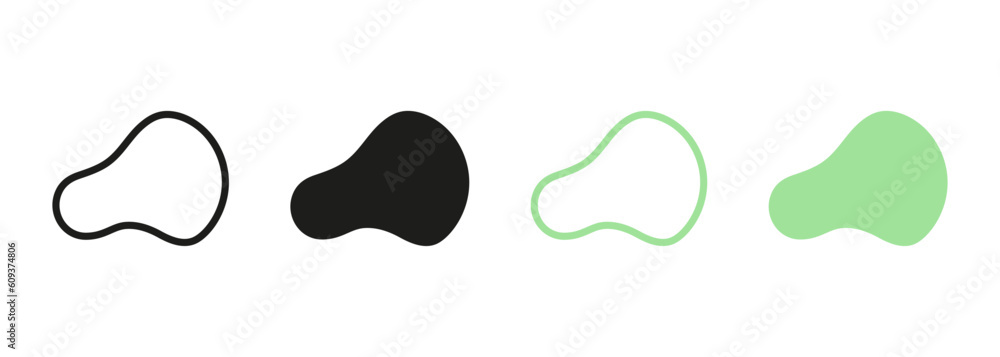 Poster abstract organic blob shape, pebble, stone, drop collection. random blotch line and silhouette set. 