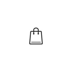 Shopping bag outline vector icon. 