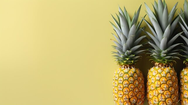 An image of pineapple illustration background presentation template. Ai generative