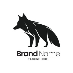 Wolf Vector logo, Wolf Illustration, Wolf black logo, Animal Logo, Vector Logo