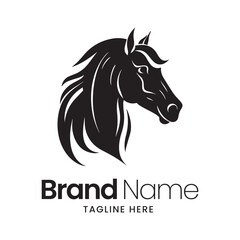 Horse vector logo, horse minimal logo, horse illustration, horse silhouette 