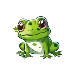 Whimsical Hopper: Endearing 2D Frog Illustration