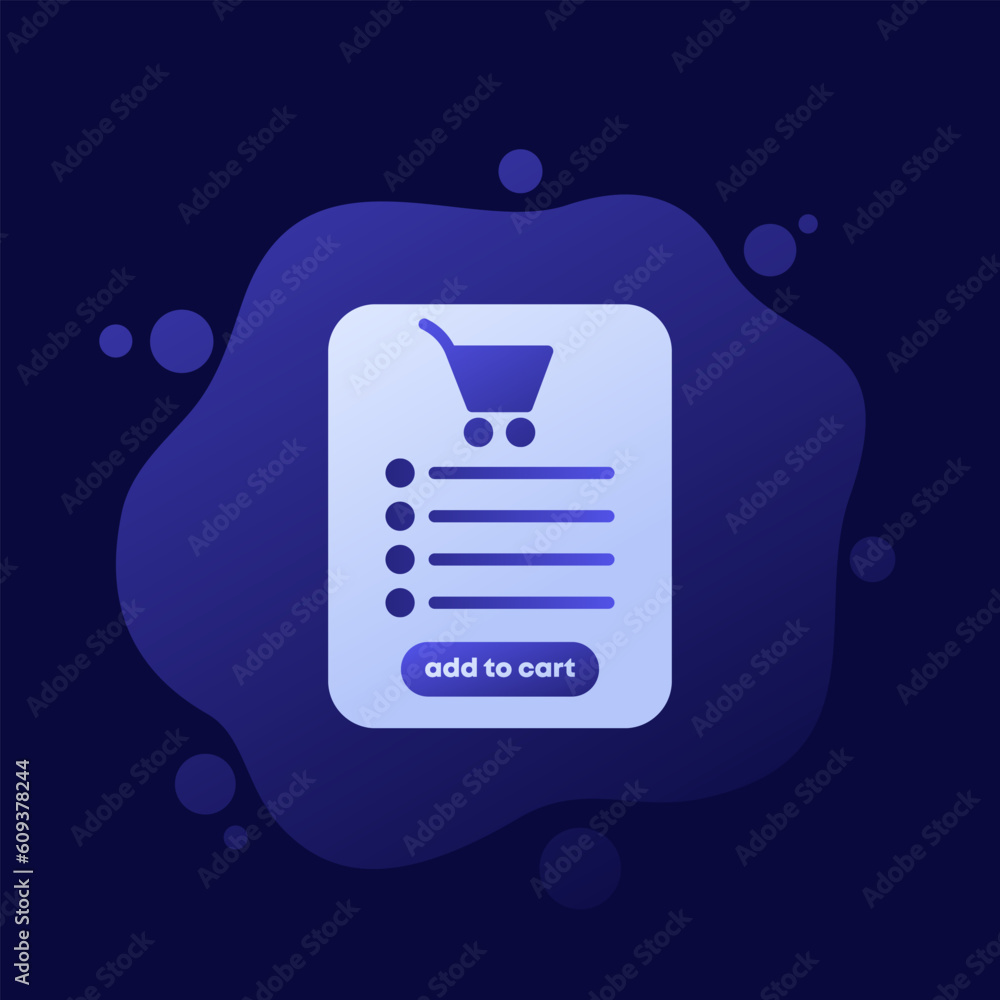 Poster add to cart vector design