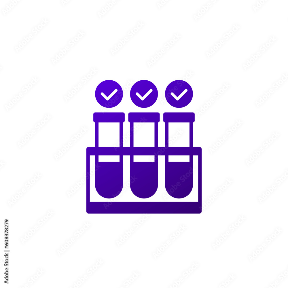Poster lab test icon with test tubes