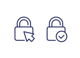 access line icons with a lock