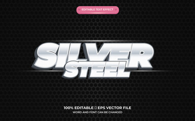 special text effect silver steel