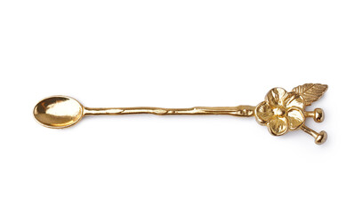 Decorated vintage spoon isolated on white background