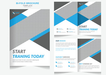 Modern Gym and fitness business bi-fold brochure design template