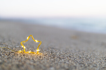 Fototapeta na wymiar 砂浜と星