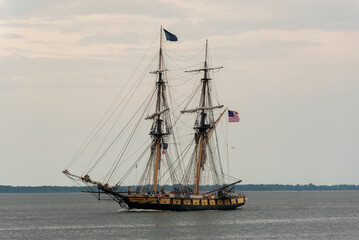 The USS Niagara Entering the Port Of Green Bay, Wisconsin