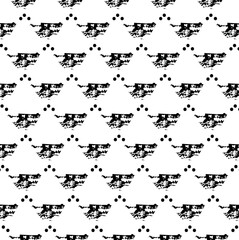 A mixture of dirty footprints and geometric shapes in the form of circles