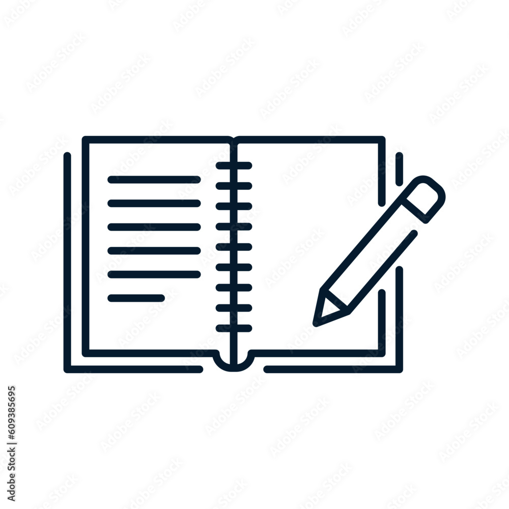 Poster notebook concept. vector icon isolated on white background.