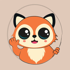 Cute little fox. Vector illustration EPS10.