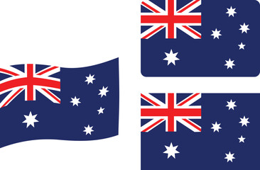 australian flag in the wind vector © sugix