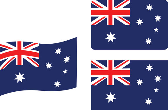 australian flag in the wind vector