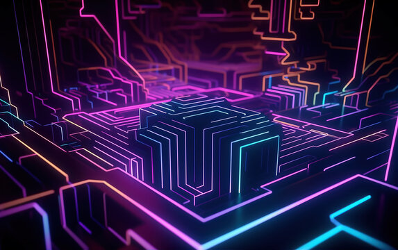 Technology light blackground,created with generative ai tecnology.
