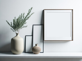 Empty picture frame mockup