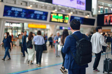 South Korea, Seoul station waiting room scenery