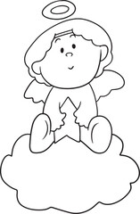Obraz premium baby cartoon doodle kawaii anime coloring page cute illustration drawing clip art character chibi manga comic