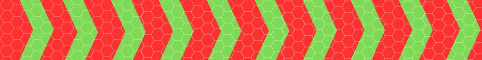 Red and green arrow horizontal stripe with honeycomb layer.