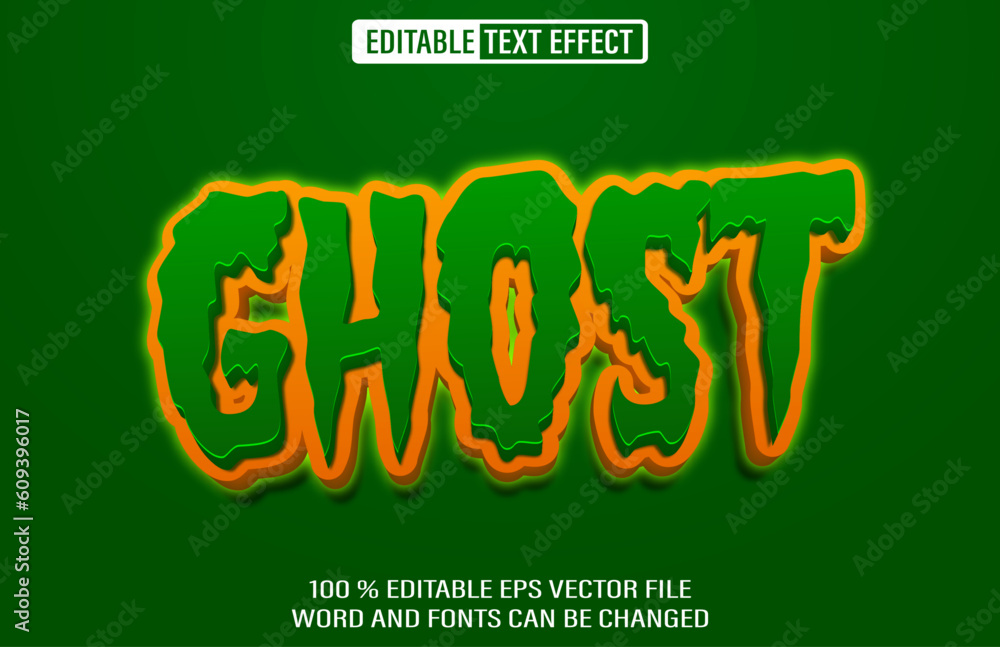 Poster ghost editable text effect 3d style template
