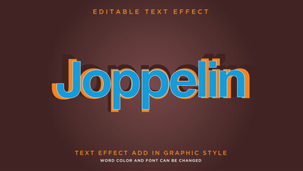 Glowing and modern typography and editable vector text style effect Joppelin text style theme