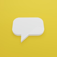 Chat icon with 3D illustration rendering beautiful young orange background 