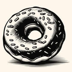 Donut vector for logo or icon,clip art, drawing Elegant minimalist style,abstract style Illustration	