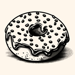 Donut vector for logo or icon,clip art, drawing Elegant minimalist style,abstract style Illustration	