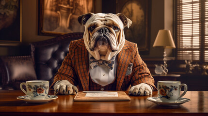 Generative AI. Picture a well-dressed bulldog in a tailored suit
