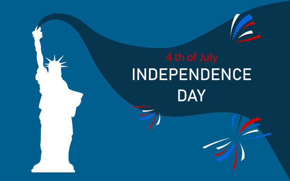 Happy independence day 4th of July background with Statue of Liberty.