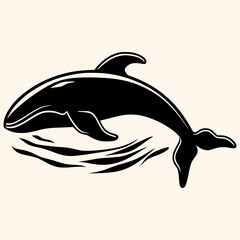 Whale vector for logo or icon,clip art, drawing Elegant minimalist style,abstract style Illustration