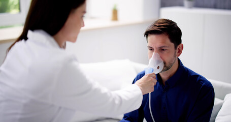 Asthma Copd Breath Nebulizer And Mask Given By Doctor