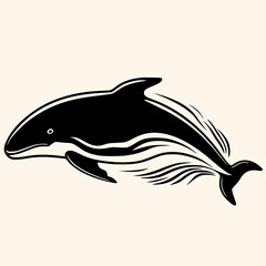 Whale vector for logo or icon,clip art, drawing Elegant minimalist style,abstract style Illustration