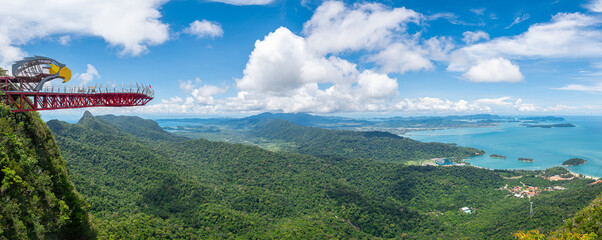 panoramic view of langkawi island  from sky bridge, malaysia