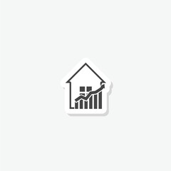 House price or value increase sticker  icon