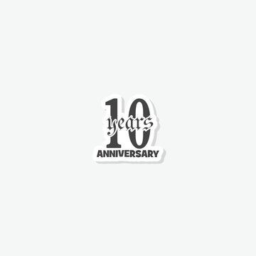 10 years anniversary emblem sticker icon