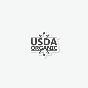 Symbol USDA for organic food sticker icon