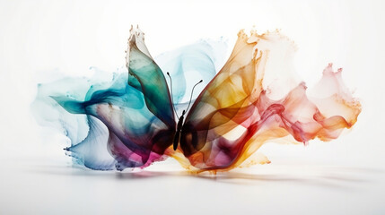 Multicolored Smoky Butterfly background. Generative ai.