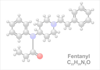 Simplified scheme of the fentanyl molecule. Use in palliative care. 
