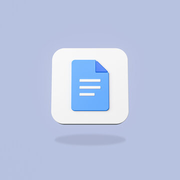 Google Docs App Icon on Flat Blue Background