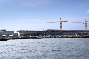 A new terminal of Velana International Airport under construction, Malé, Maldives