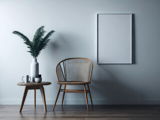 Empty picture frame mockup